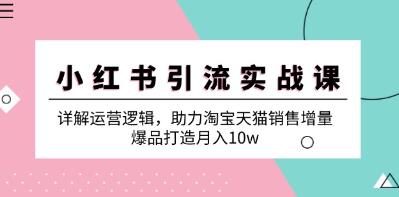《小红书引流实战》助力淘宝天猫销售增量，小红书打造爆品