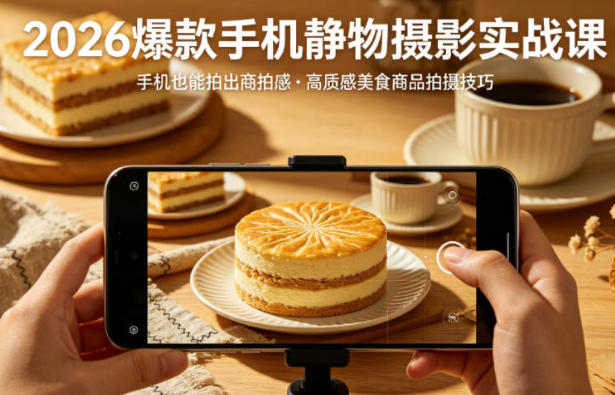 爆款手机静物摄影实战课，手机也能拍出商拍感