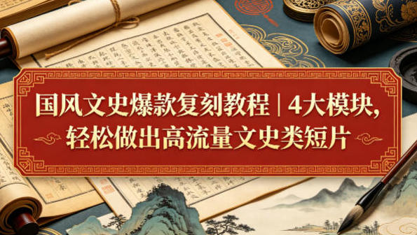 国风文史爆款复刻教程 4大模块，轻松做出