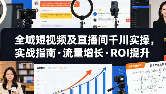 全域短视频及直播间千川实操，实战指南·流量增长·ROI提升
