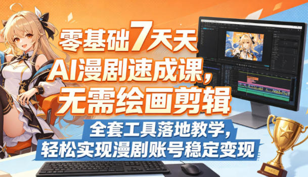 零基础7天AI漫剧速成课，无需绘画剪辑，全套工具落地教学